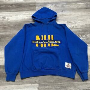 St Louis Vlues Hoodie Vintage 90s Nutmeg Athletic Dept. Blue Mens M NHL Heavy